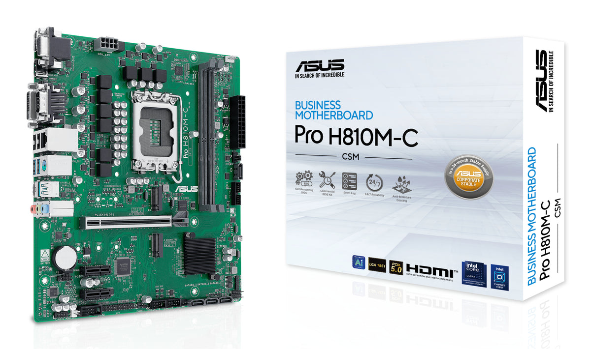 ASUS PRO H810M-C-CSM – Mainboard – LGA 1851, Intel H810, mATX, DDR5