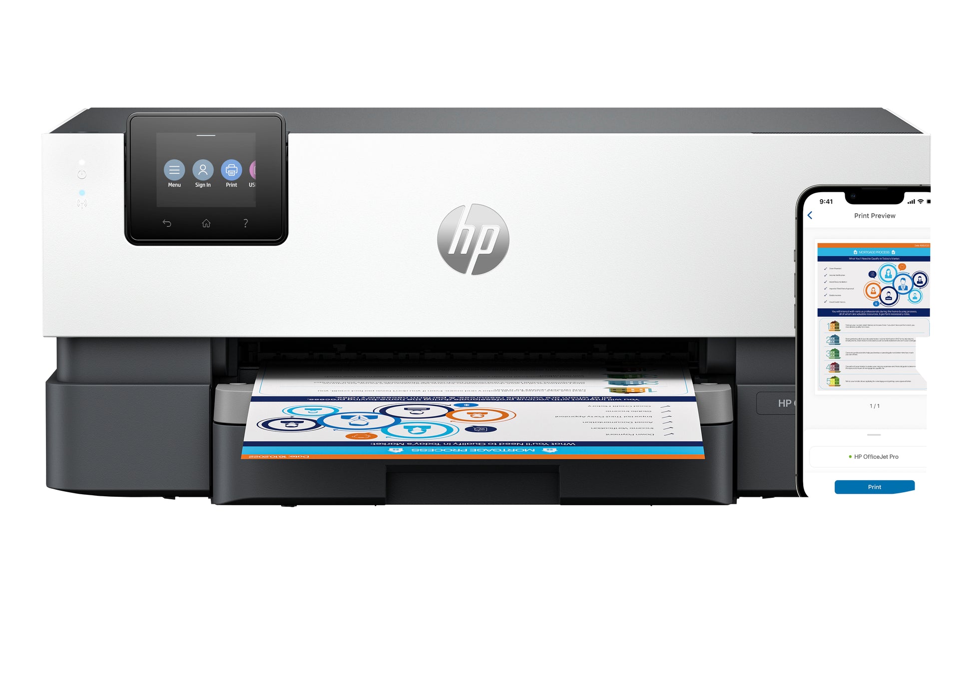 HP OfficeJet Pro 9110b – Farbdrucker, A4, Duplex, USB 2.0, LAN, WLAN