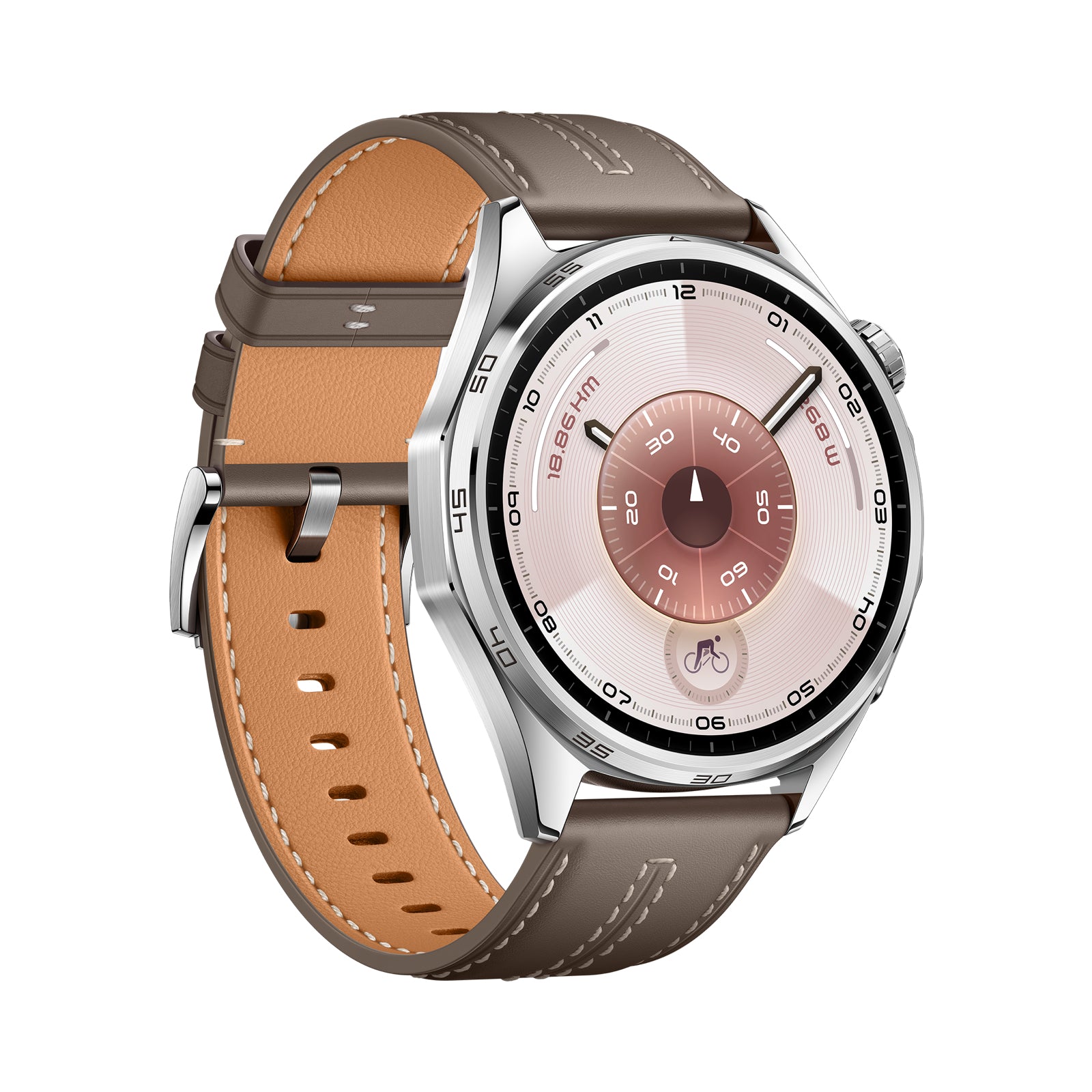 Huawei Watch GT6 46 mm GPS – Edelstahl, Braun