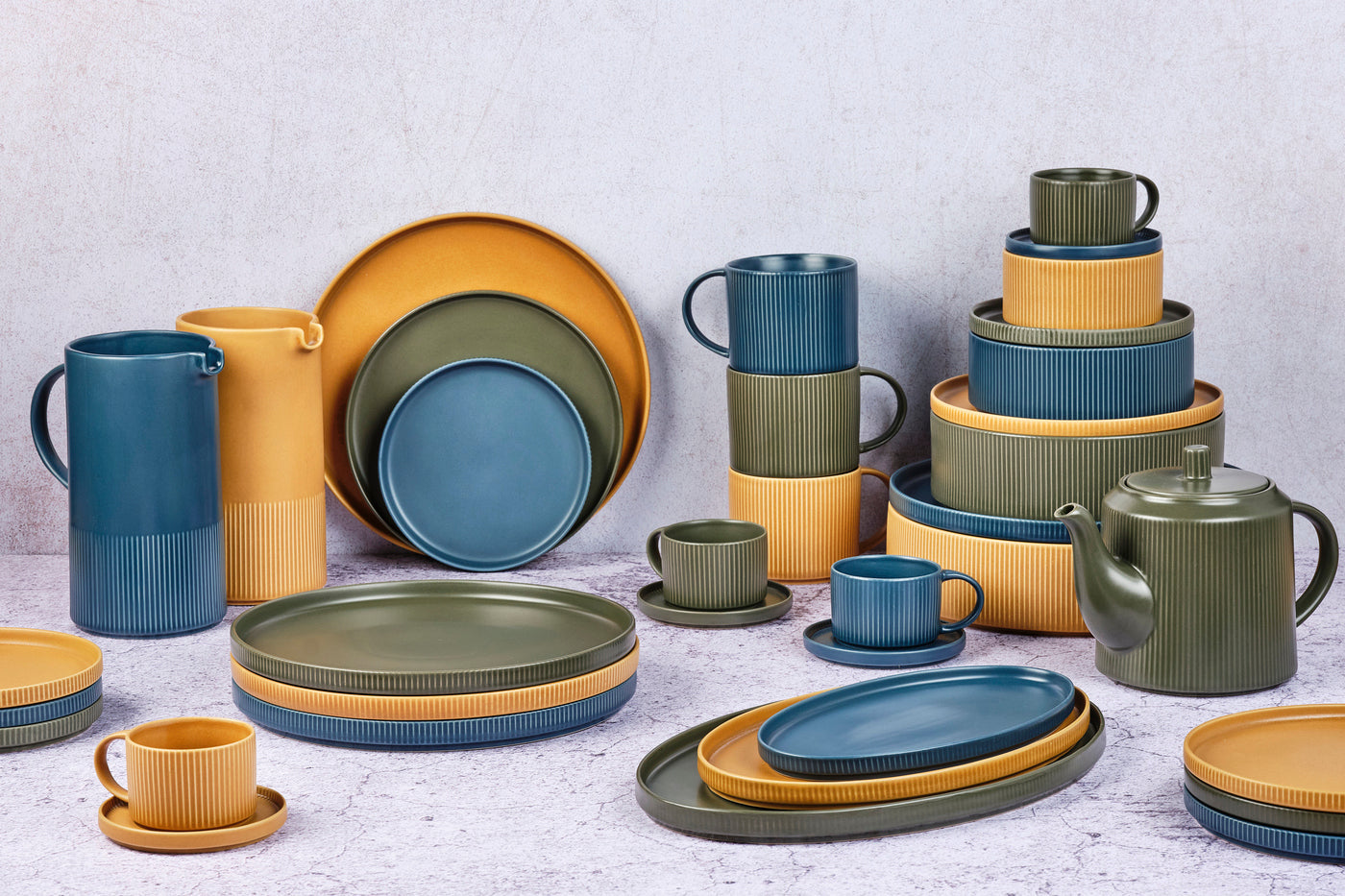 Björn SCANDI Frühstücksteller – Steinzeug, Marineblau, 4 Stück