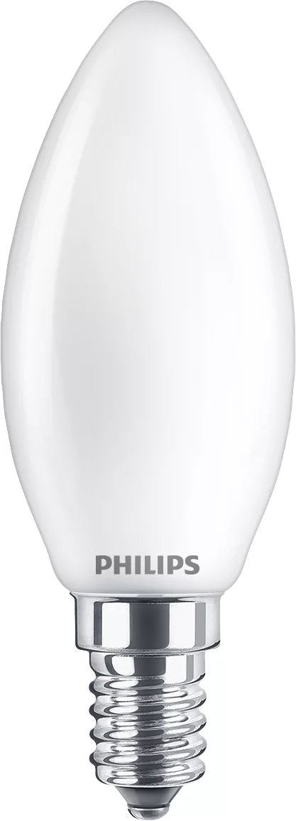 Philips by Signify Philips LED-Leuchtmittel E14 Kerze – Warmweiss 2200–2700 K, 470 lm, 3,4 W – 1 Stk., Mattglas