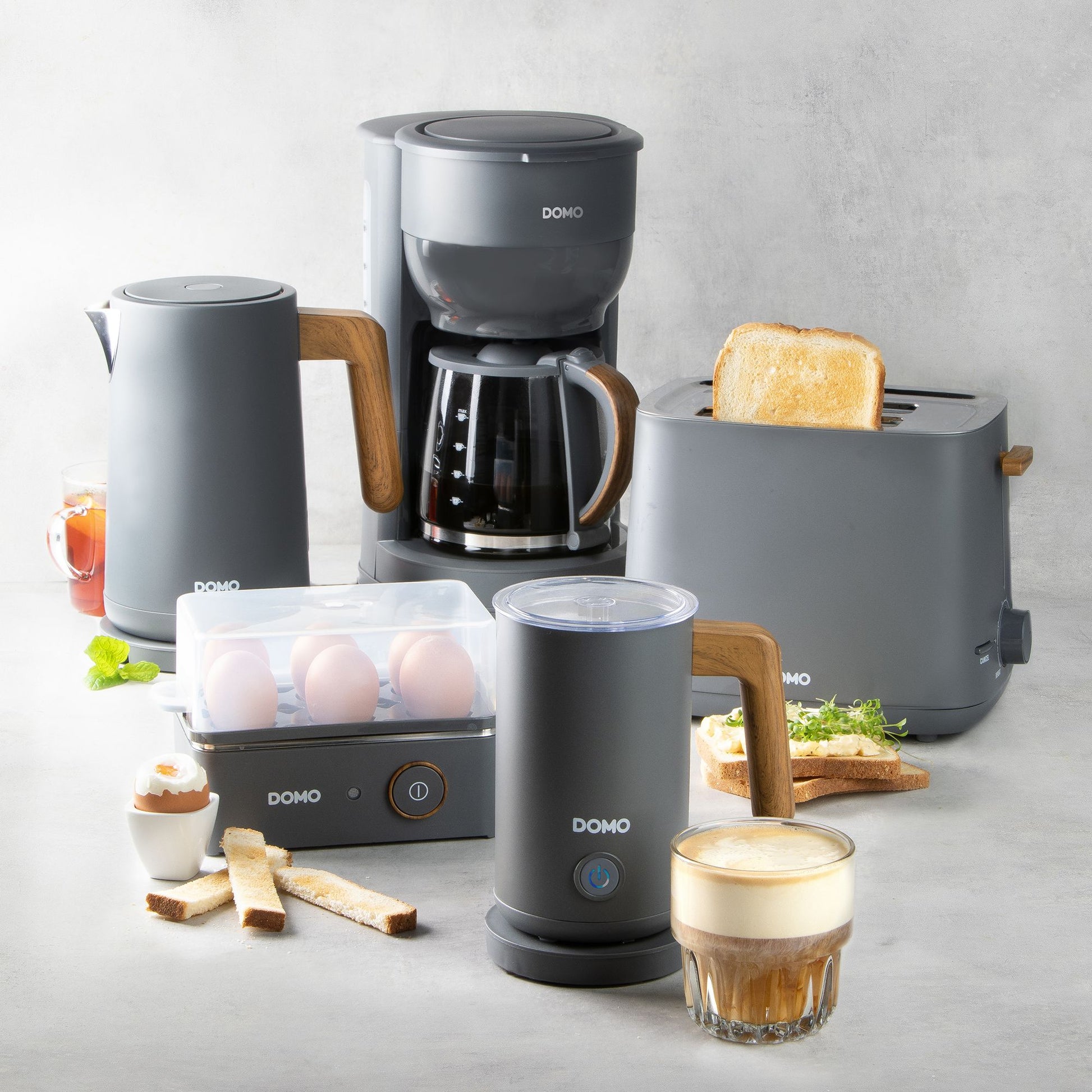 Domo DO754K Filterkaffeemaschine – 10 Tassen, 1,25 l, Melitta Filtertüten 1x4, Grau