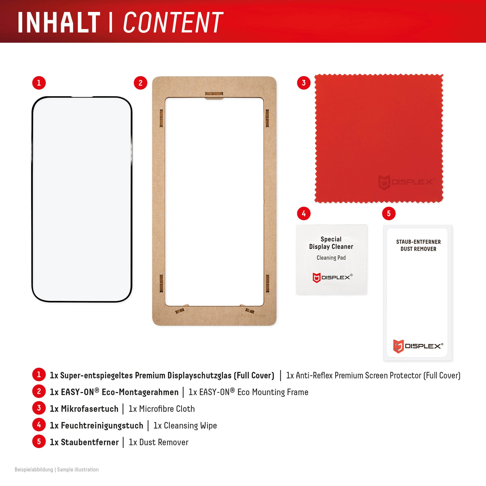 Displex Displayschutz (Panzerglas), Full Cover – für Galaxy S24 Ultra – mit Applikator
