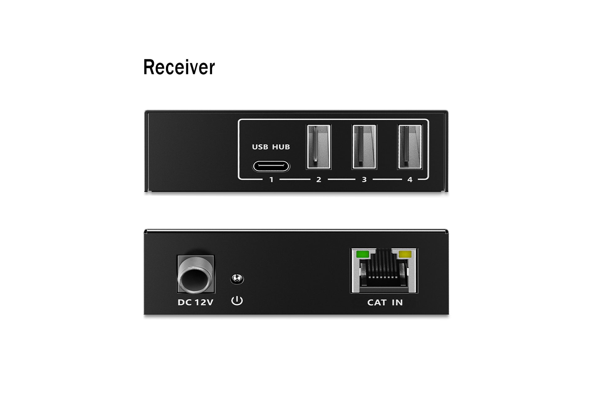 Digitus USB Cat Extender – KVM-Extender-Set, 4-Port (3×USB-A, 1×USB-C), USB 3.0 – bis 100 m über Cat 6a