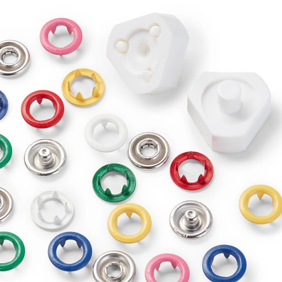 Prym Knöpfe Ø 8 mm – Messing, mehrfarbig, 60 Stück