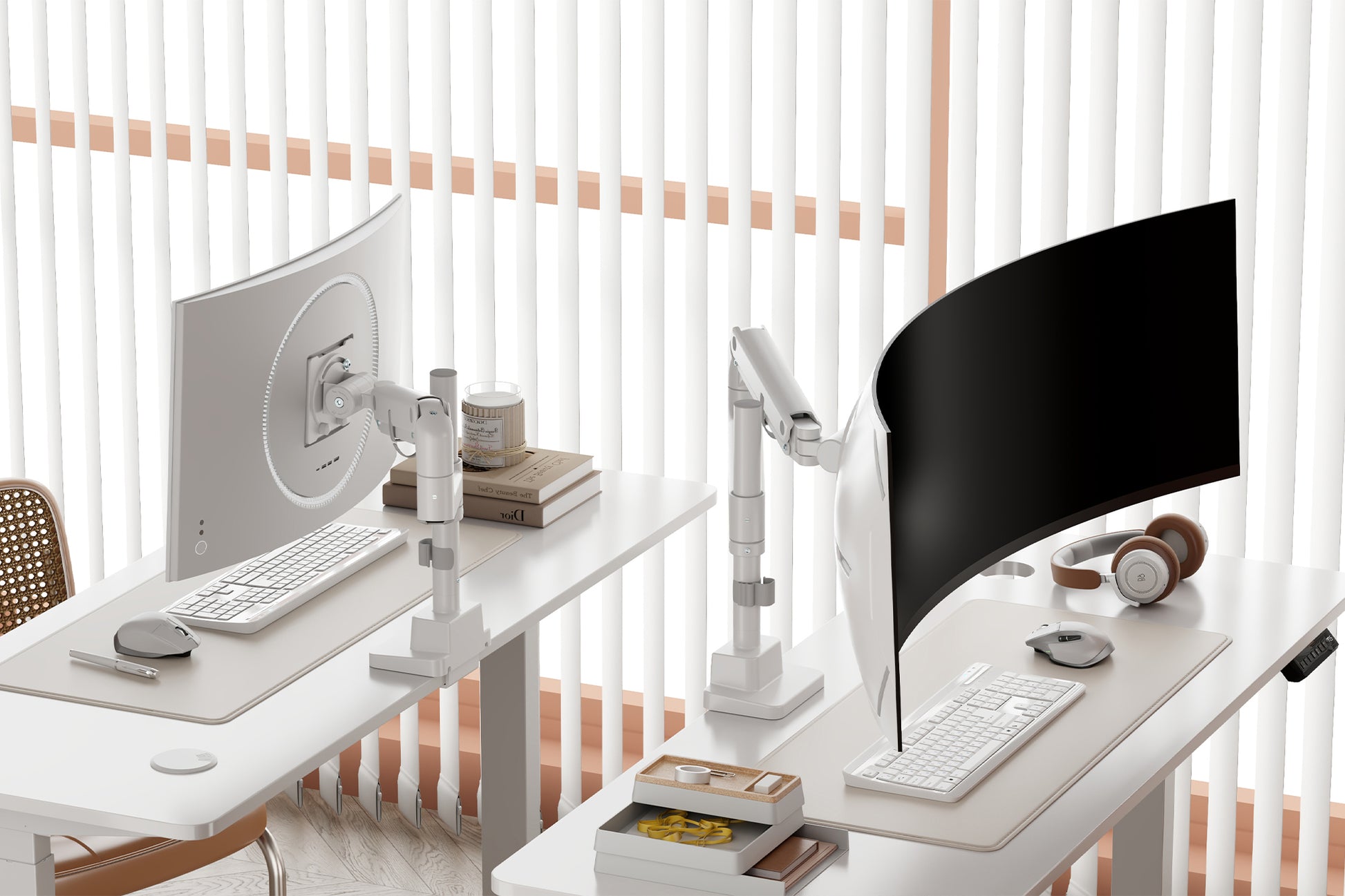 Digitus Monitorarm Tischhalterung – Klemme/Durchführung – bis 57" – VESA 75×75/100×100 mm