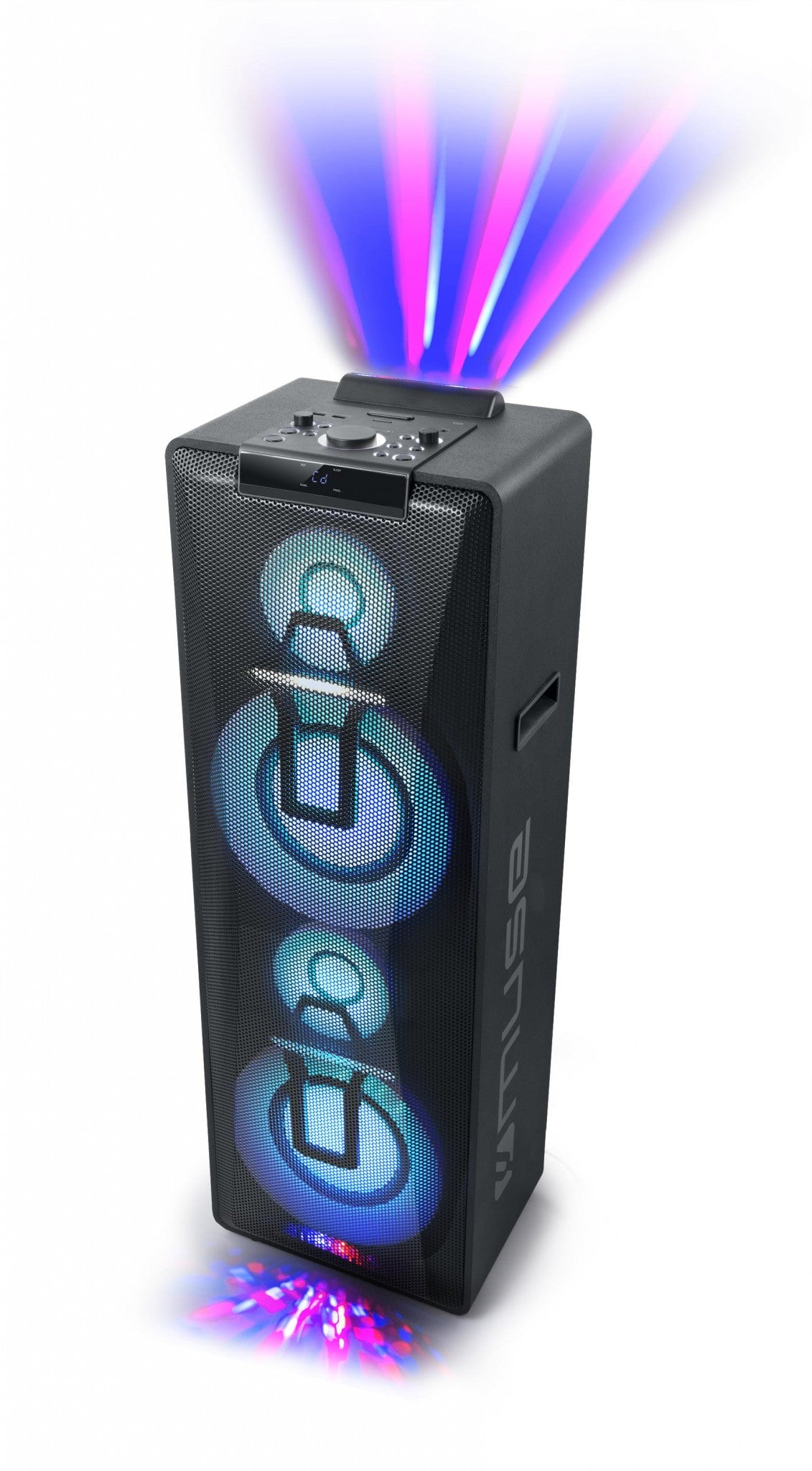 Muse M-1990 DJ – Party-Lautsprecher – 1000 W, LED, mit CD-Player und Mikrofon, Schwarz