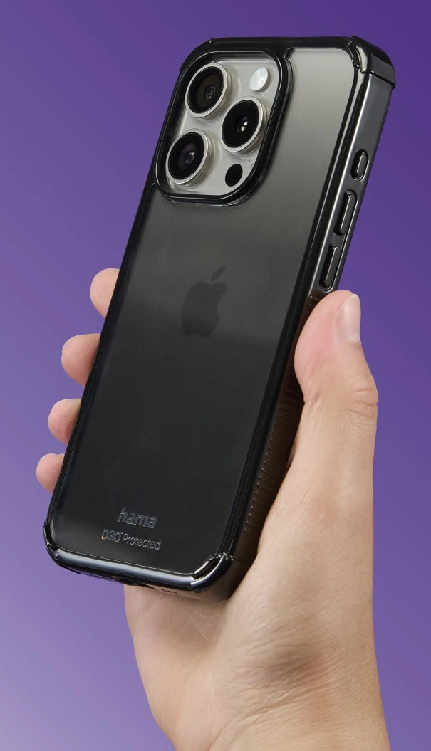 Hama Extreme Protect Backcover – für Apple iPhone 15 Pro, PC, Schwarz, kabelloses Laden