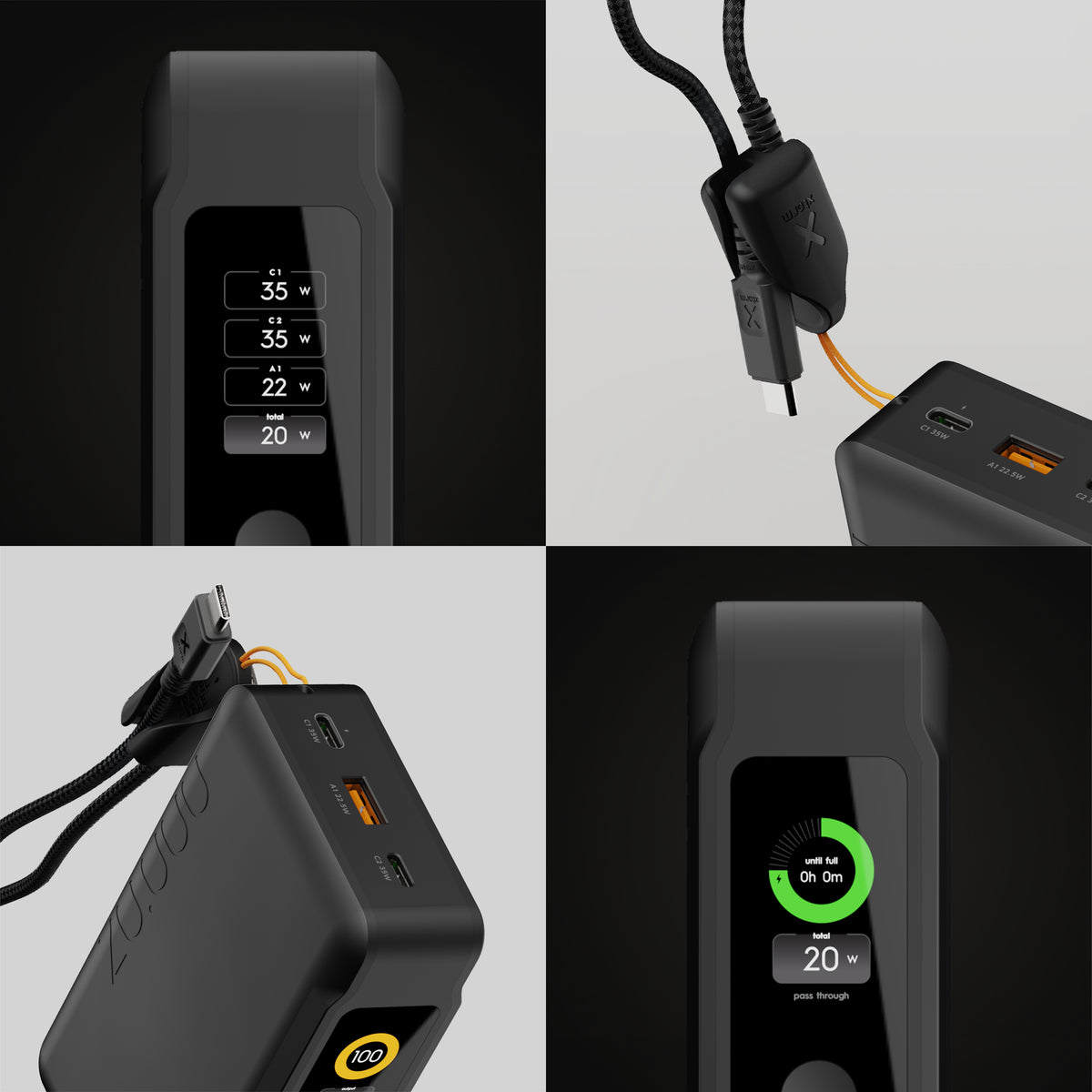 Xtorm NextGen6 Powerbank 20'000 mAh – 35 W PD, 2× USB-C, 1× USB-A, schwarz