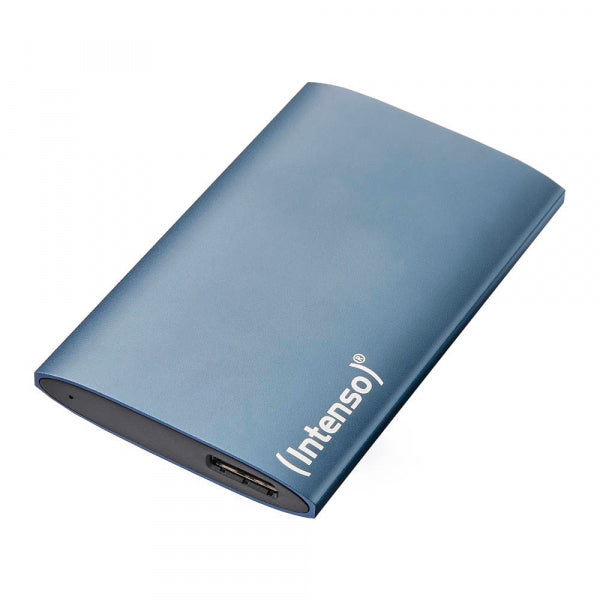 Intenso SSD Premium – 500 GB, USB 3,2 Gen 1 (USB Typ‑A), Aluminium, Blau