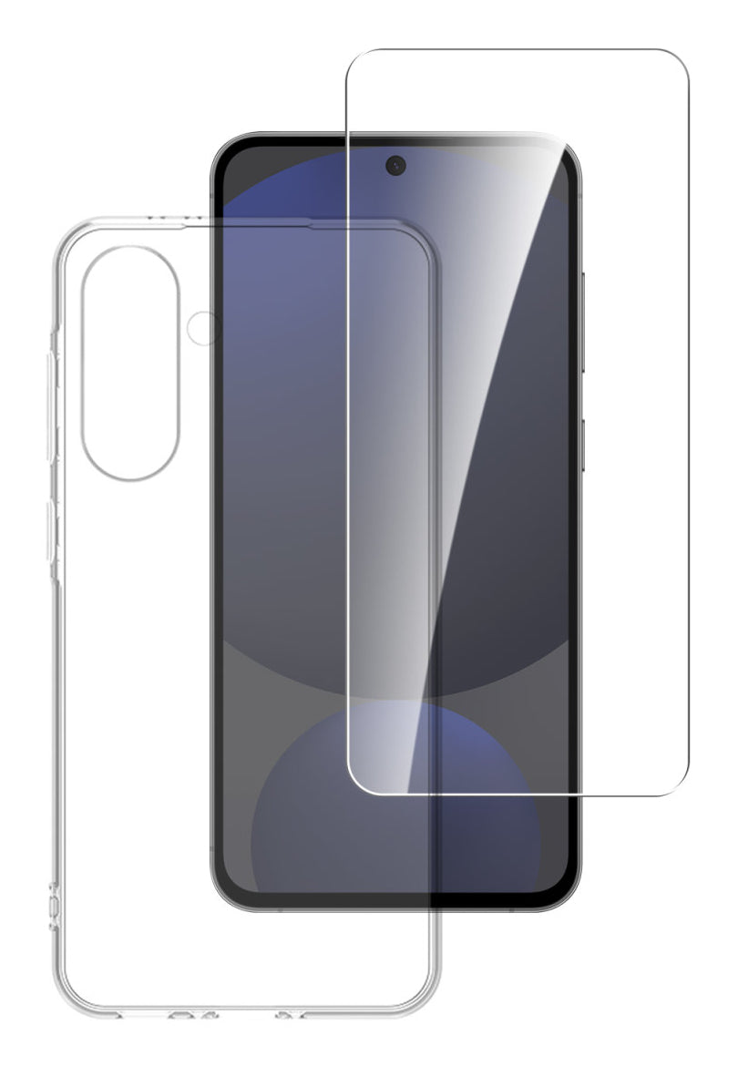 4smarts Backcover – für Samsung Galaxy A56 (5G), PC+Gehärtetes Glas, Transparent, 2er-Set