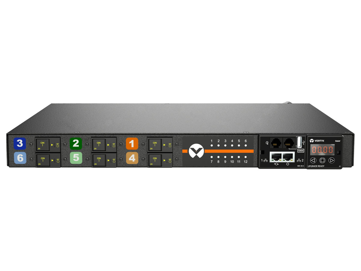 Vertiv MGR3E1R6-12CF13-3PS56B2H10-S Überwachte PDU – für 19" Rack – Dreiphasig – 12×C13/C19 – IEC 60309