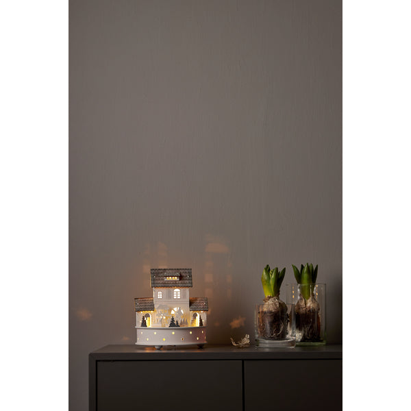 Star Trading Dekolicht – Ø 17,5 × 19 cm, 0,11 W, Warmweiss, Grau/Holz, Timer