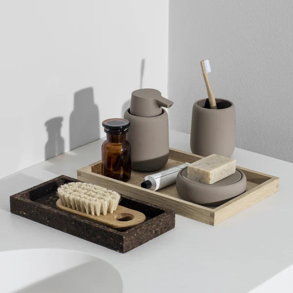 Blomus Zahnbürstenhalter Sono – Keramik, 8,6×8,6×10,7 cm, Beige