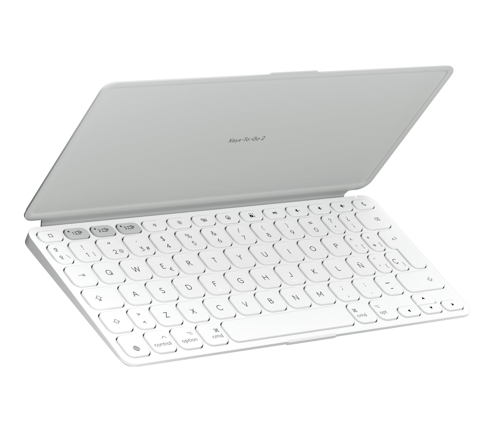 Logitech Keys-to-go 2 – Mini Tastatur – Schere – Bluetooth – QWERTY (ES) – Ohne Ziffernblock – Grau