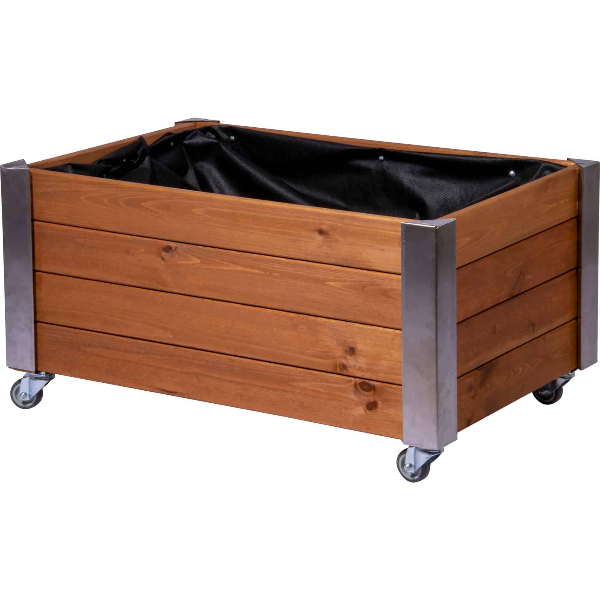 Dobar Pflanzgefäss – 78 × 52 × 40,5 cm – Kiefernholz & Metall & Kunststoff, Braun