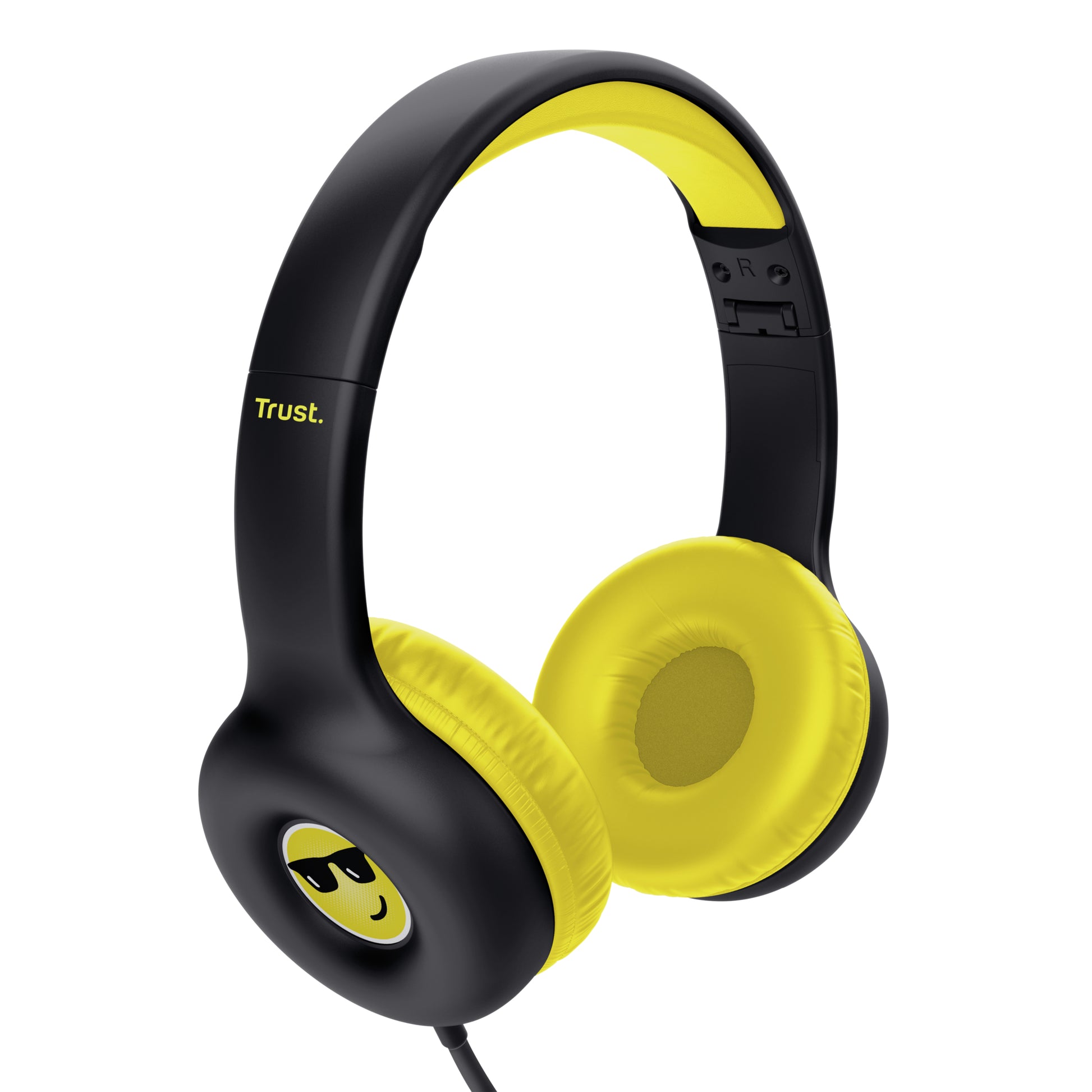 Trust Nouna Kinderkopfhörer – On-Ear, Stereo, Kabel, 3,5 mm Klinke, Schwarz/Gelb