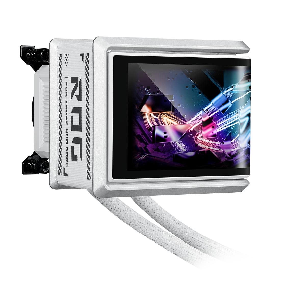 ASUS ROG RYUO IV 360 ARGB WHT – AIO Flüssigkeitskühler – 360 mm, 3×120 mm Lüfter, AMOLED Display, Weiss