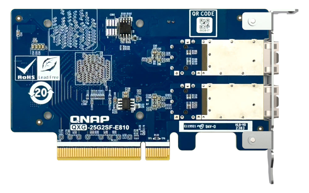 QNAP QXG-25G2SF-E810 25GbE-Karte – PCIe 4.0 x8, 2× SFP28, für QTS/QuTS hero