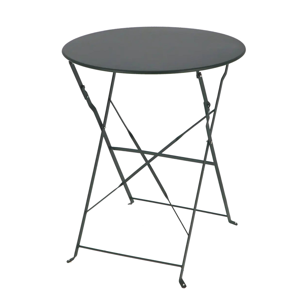 Esschert Design Bistrotisch – Grün – Metall – Tisch Ø 59,8 × 70,2 cm – klappbarer Tisch