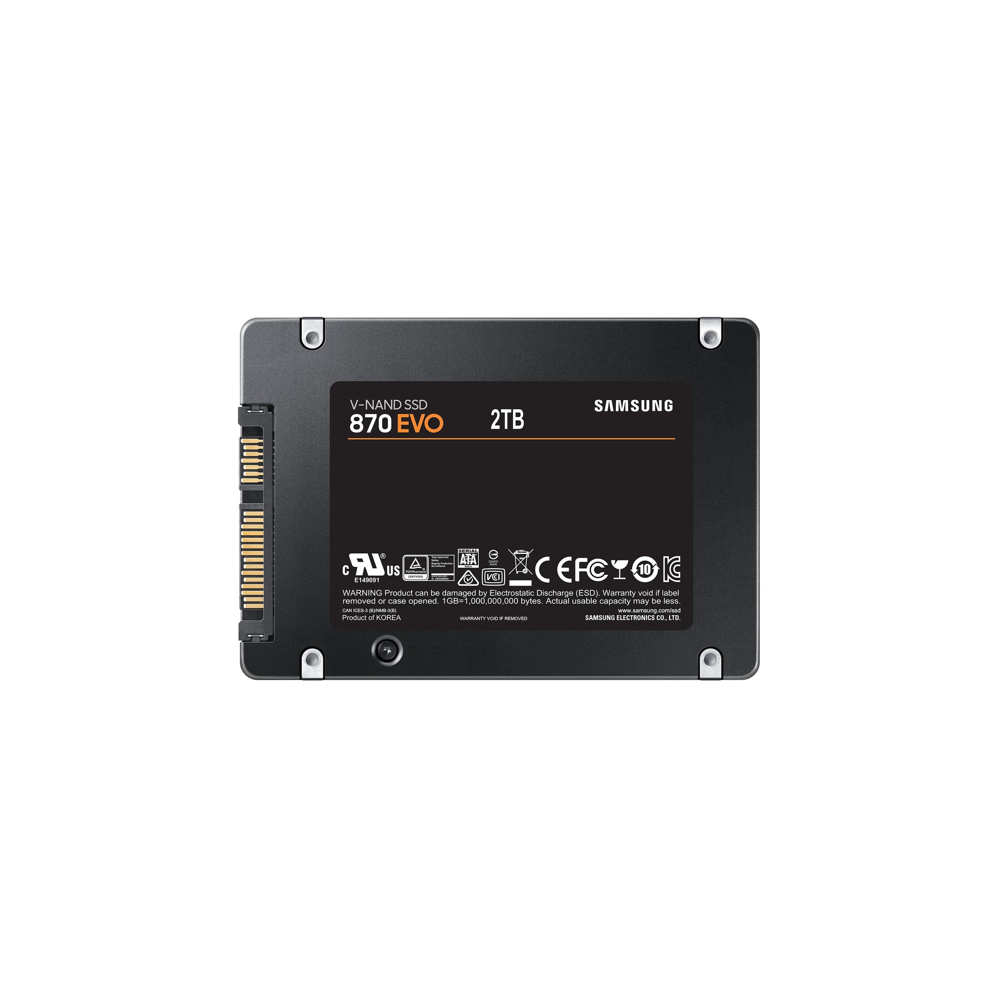 Samsung 870 EVO 2 TB – 2,5" SATA SSD, 560/530 MB/s