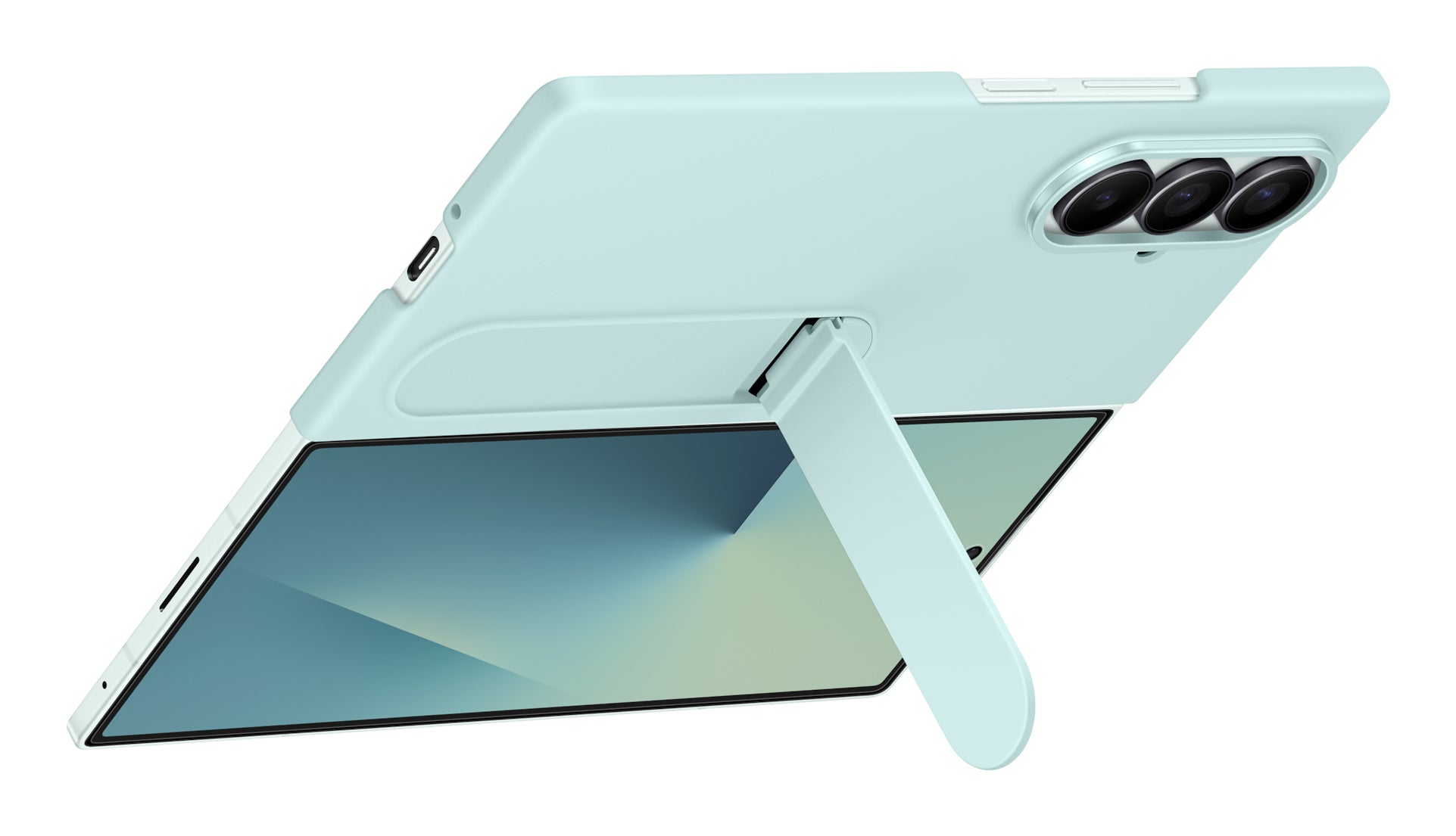 Samsung Backcover – für Samsung Galaxy Z Fold7, mit Ständer, Silikon, Mint