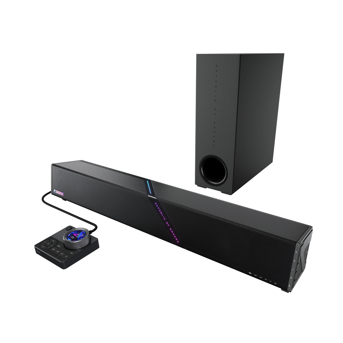 ASUS ROG Gjallar – Soundbar – 2.1.2, eARC, mit Subwoofer, Bluetooth 5.3 – Schwarz