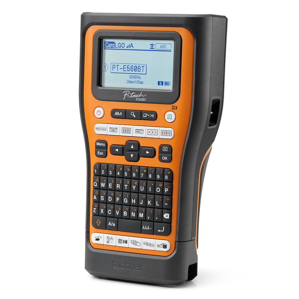 Brother PT-E560BTSP – Beschriftungsgerät für HSe- und TZe-Bänder bis 24 mm, USB, Bluetooth, Auto-Cutter, Akku