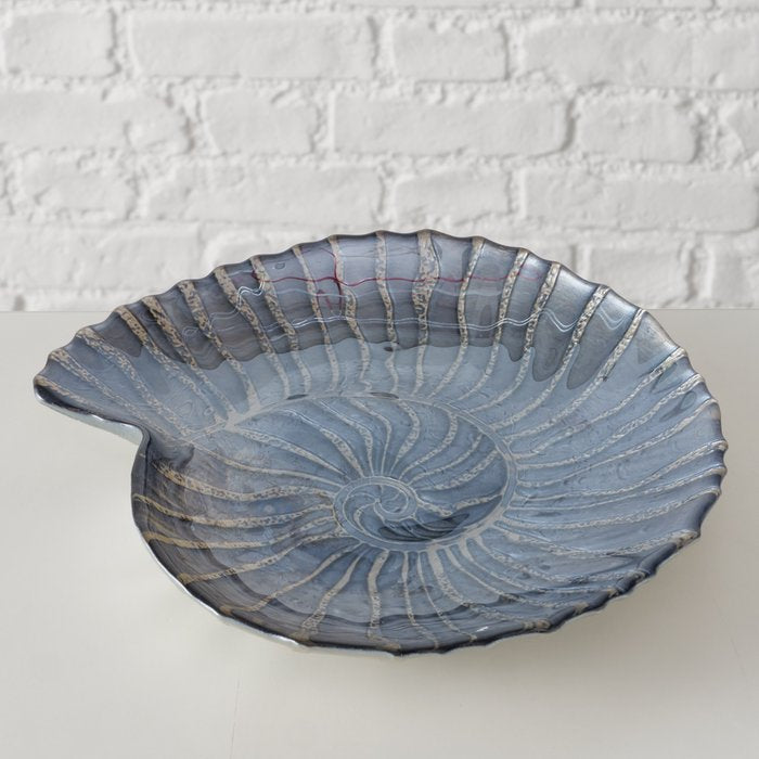 Boltze Schale Zula – 23,5 × 25,0 × 4,0 cm, Glas, Dunkelblau