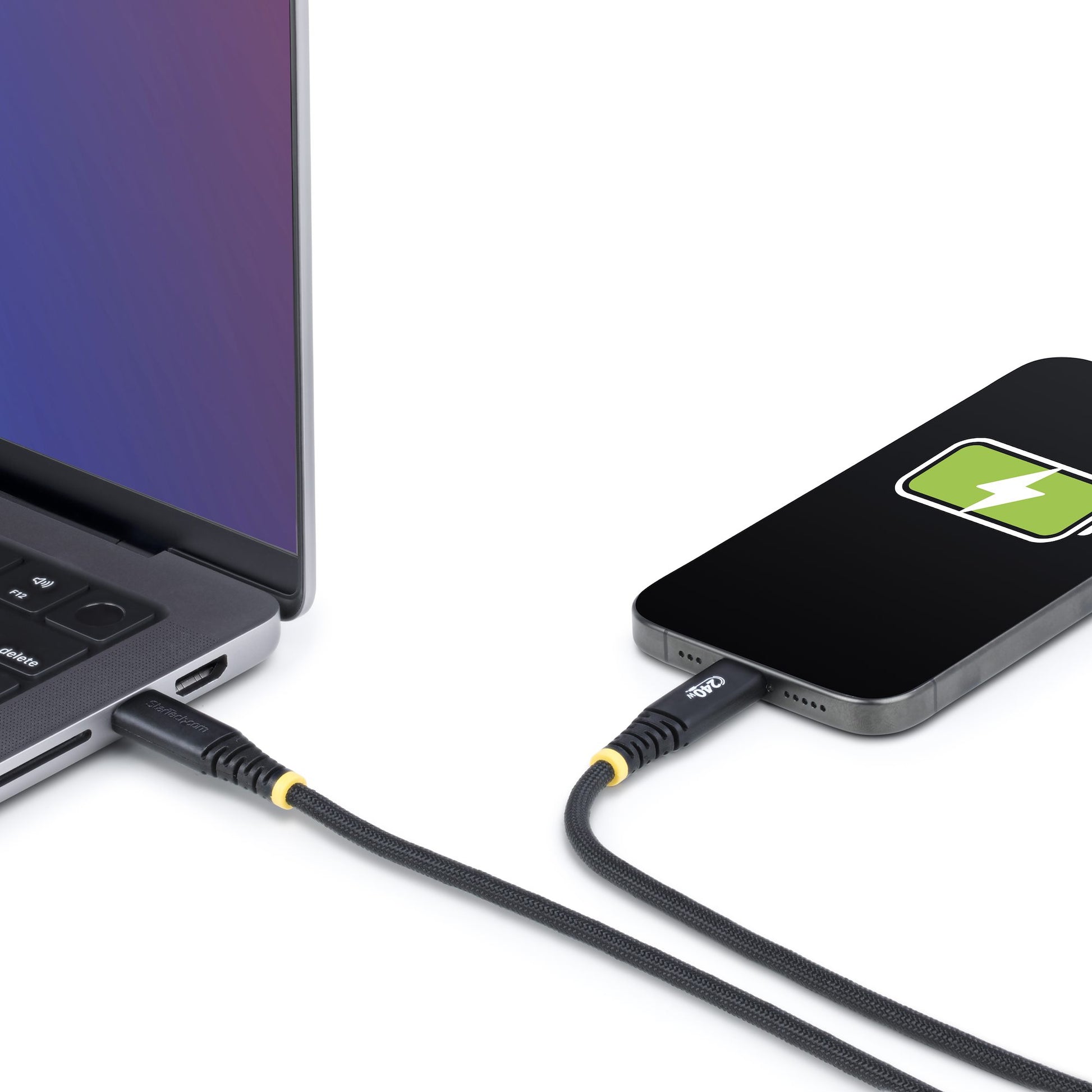 StarTech.com USB-C auf USB-C Kabel – USB 2.0 (480 Mbit/s) – 3 m – PD 240 W – Geflochten, Silikon – Schwarz