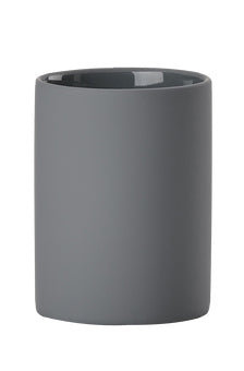Zone Denmark Zahnbürstenhalter Karma – Steingut, 7,6×7,6×10 cm, Grau