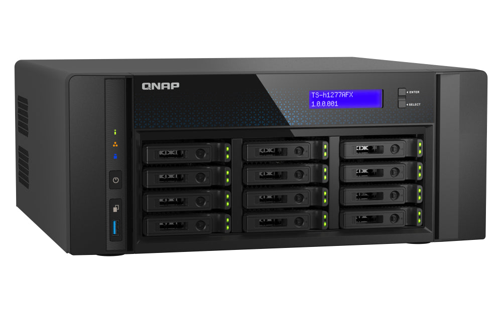 QNAP 12-Bay R7-9000 Speichergerät – 32 GB, SATA, UDIMM DDR5 2,5"
