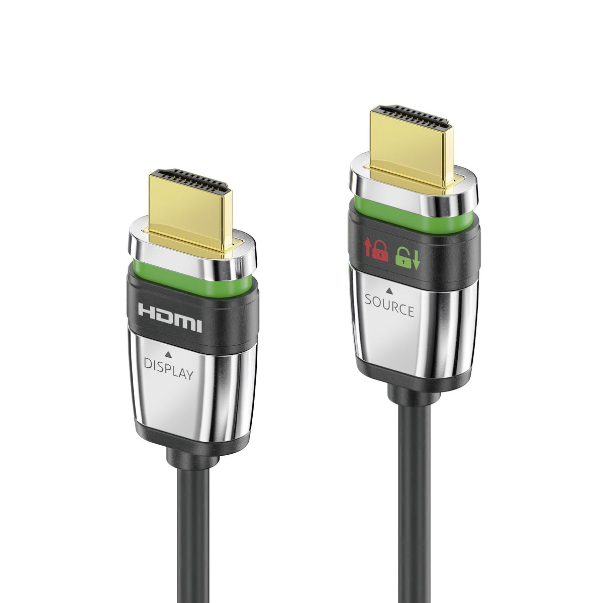 FiberX HDMI Kabel HDMI 2.0 – 4K 60 Hz – 30 m – AOC, ARC – Grau/Silber