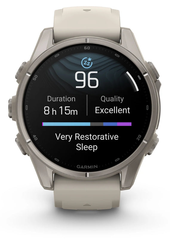 Garmin fēnix 9 43 mm GPS – Titan Grau, Sportarmband, Grau, 100 m, für iPhone
