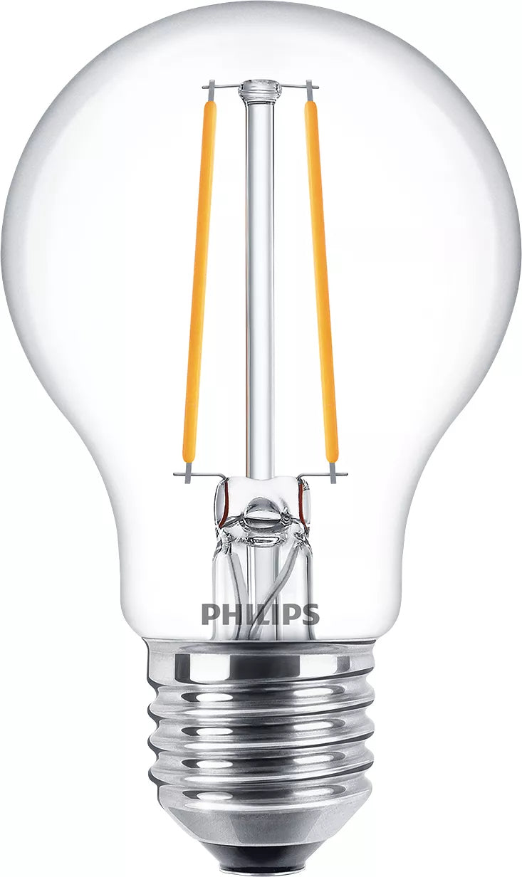 Philips by Signify Philips LED-Leuchtmittel E27 A60 – Warmweiss 2700 K, 150 lm, 1,5 W – Transparent – 1 Stk.