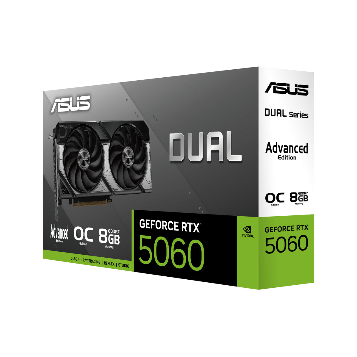 ASUS DUAL-RTX5060-O8G-A – PCIe Grafikkarte – 3×DisplayPort, 1×HDMI, PCIe 5.0, 8 GB GDDR7, 1×8‑pin