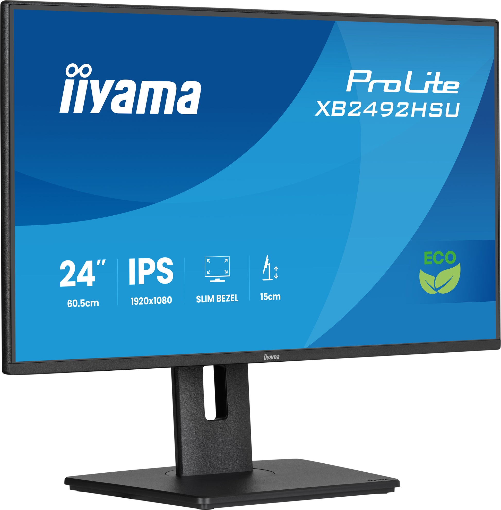 iiyama ProLite XB2492HSU-B1 – Monitor, 24", 1920 × 1080 (Full HD), IPS, 120 Hz, 300 cd/m²