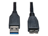 Tripp Lite USB-A auf Micro-USB-B Kabel – USB 3.2 Gen 1 (5 Gbit/s) – 0,3 m – Schwarz