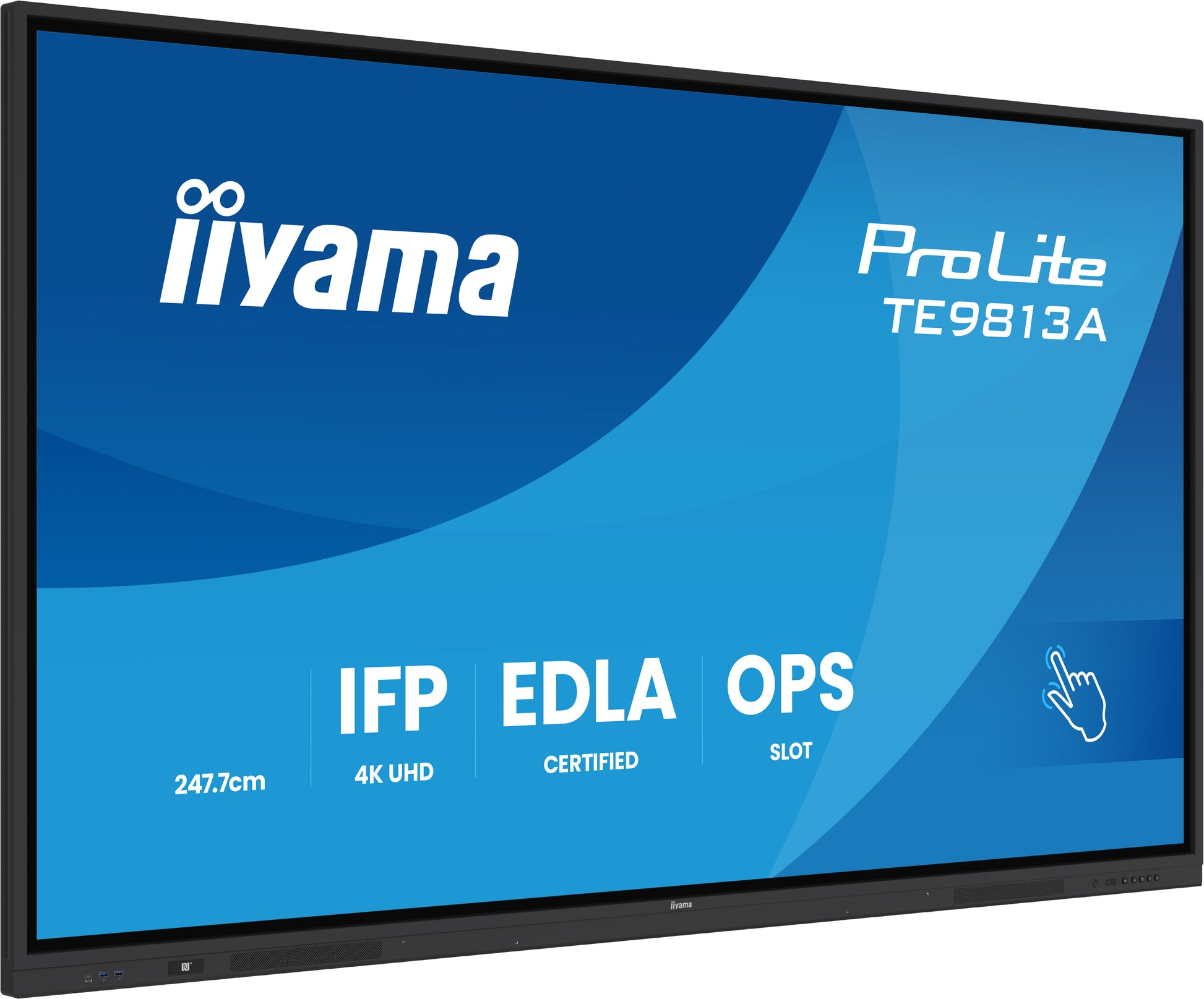 iiyama TE9813A-B2AG – 97" 4K Ultra HD Interaktives Display (Touch), IR-Touch, 500 cd/m², Android