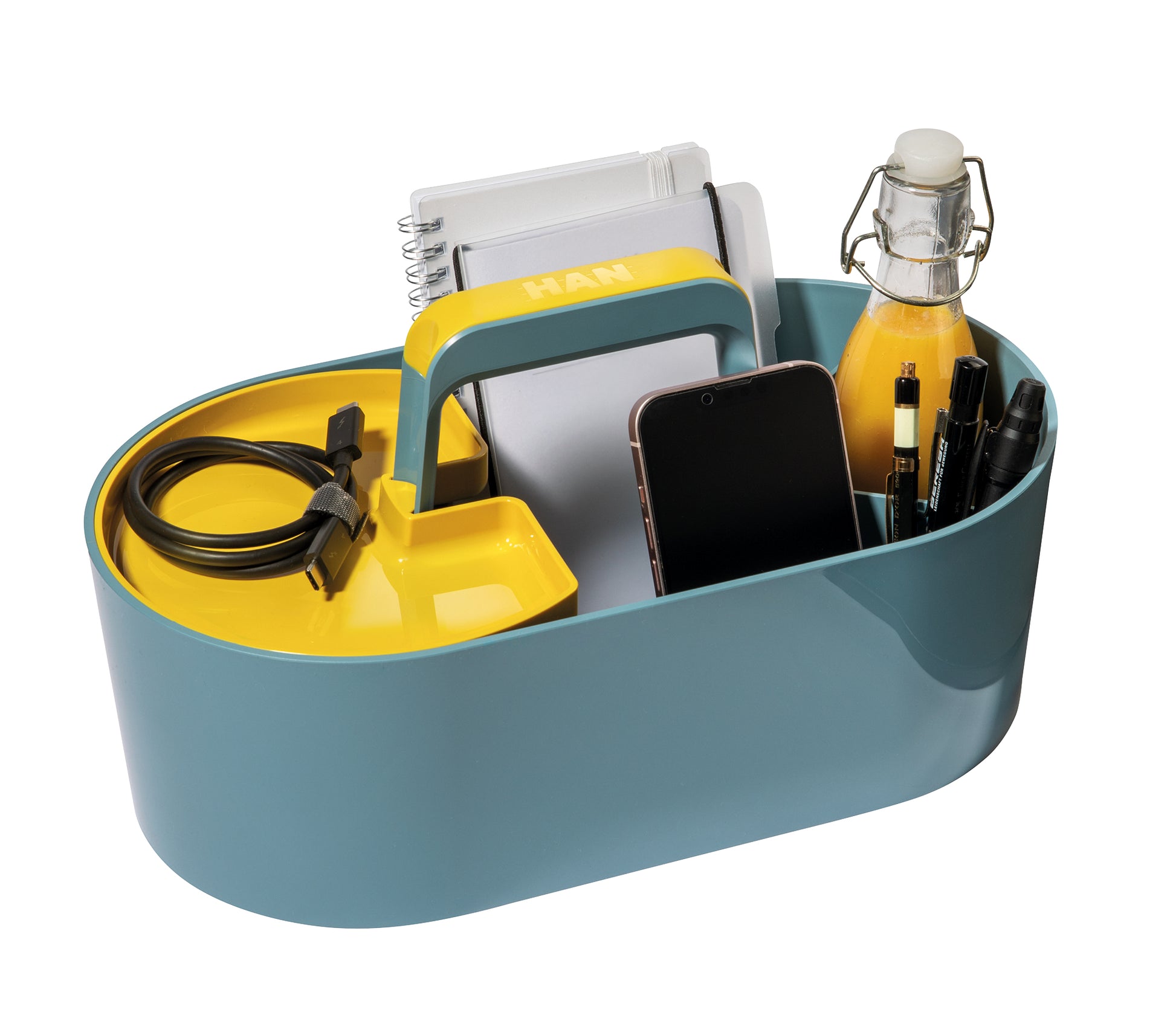 HAN Werkzeugkasten LOFT 1200-12 Aufbewahrungsbox – 10,5 l, mit Trennfächern, hellblau, ABS, B 340 × H 188 × T 187 mm