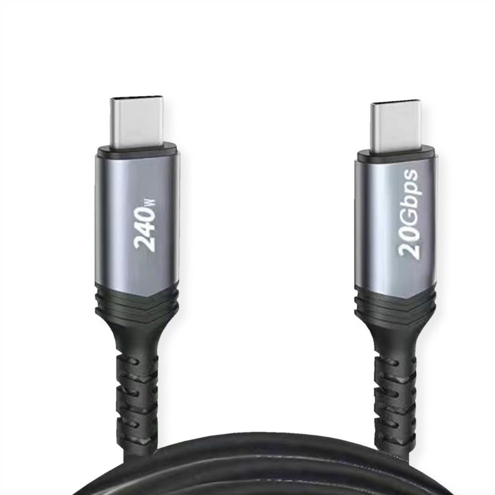VALUE USB-C auf USB-C Kabel – USB4 20 Gbit/s – 2 m – PD 240 W – Schwarz