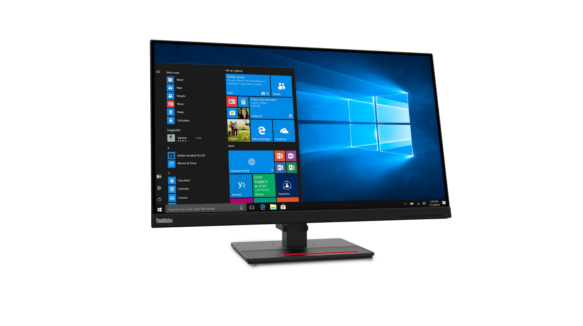 Lenovo ThinkVision T27q-20 – Monitor, 27", IPS, 60 Hz, 350 cd/m², VESA 100 × 100, Raven Black