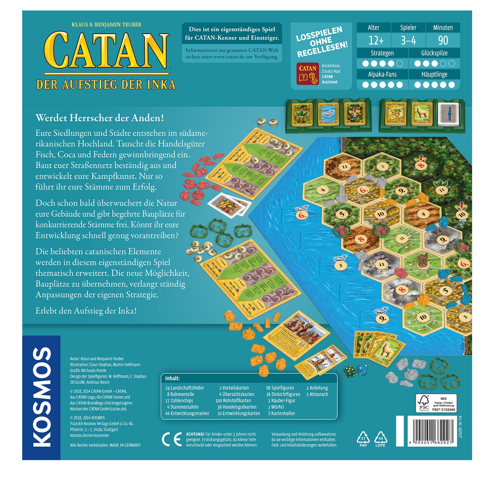 Kosmos Catan – Der Aufstieg der Inka – Strategiespiel, 3–4 Spieler, ab 12 Jahren, 90 Min., DE