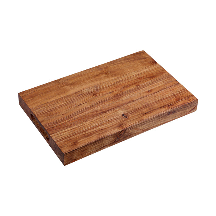 Kesper Schneidebrett 38,5 × 25 × 4 cm, Akazie, mit 2 Griffmulden, Braun
