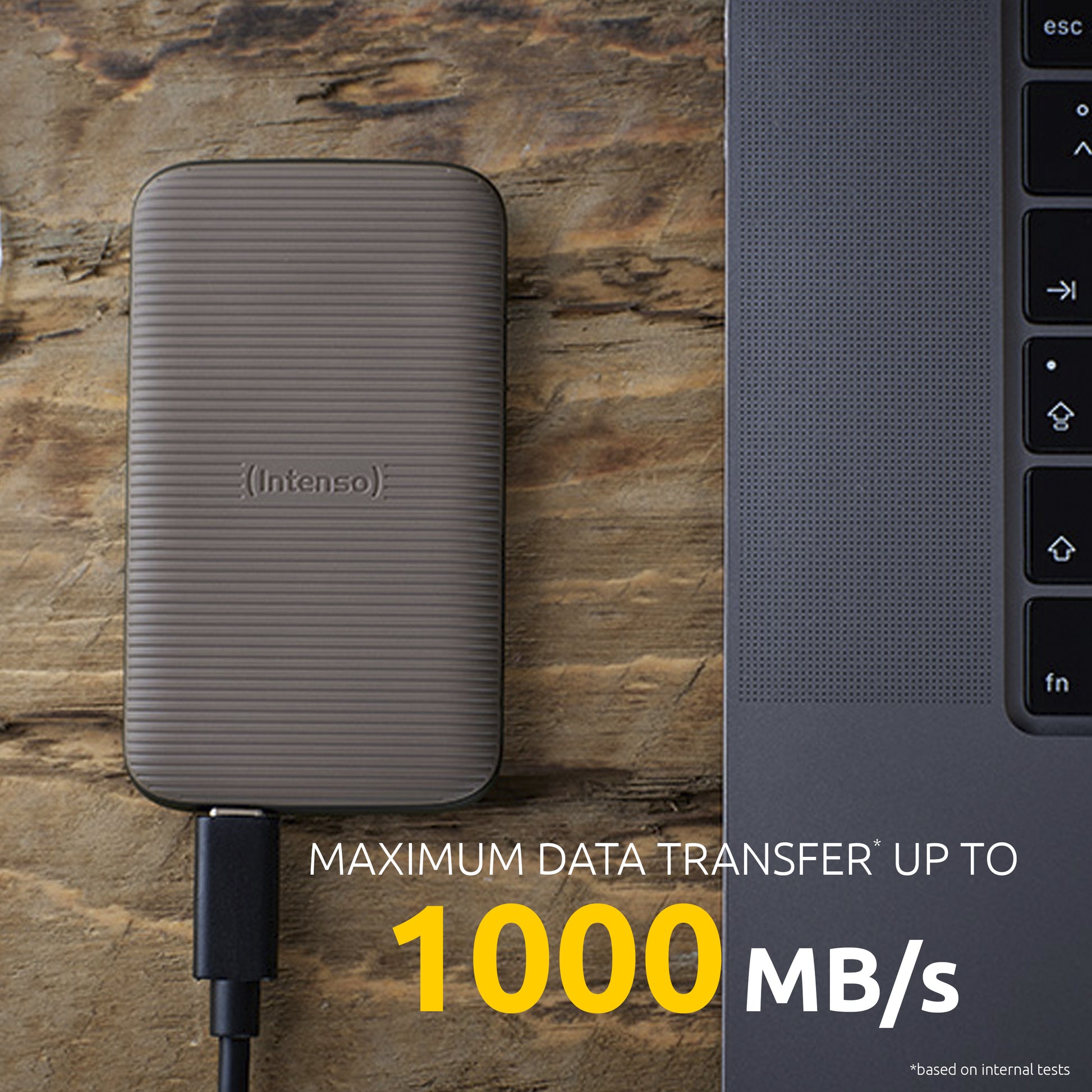 Intenso TX500 – 2 TB SSD NVMe, USB 3,2 Gen 2, 1 000 MB/s, Braun