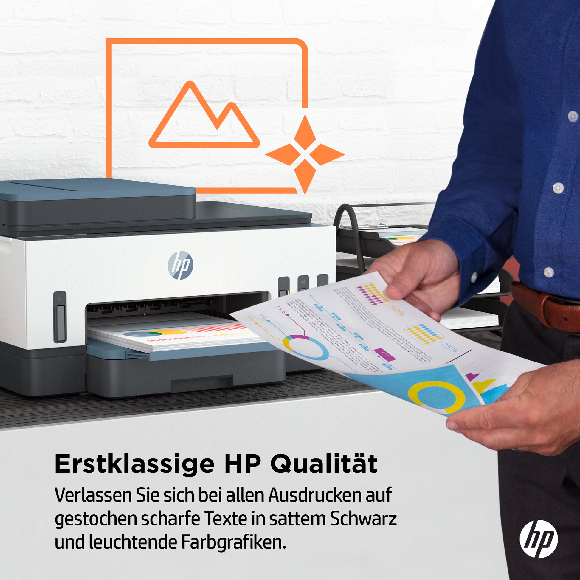HP Smart Tank 7306 All-in-One – Farbtintenstrahl-Multifunktionsdrucker, A4, 3-in-1, Duplex, ADF, WLAN/LAN