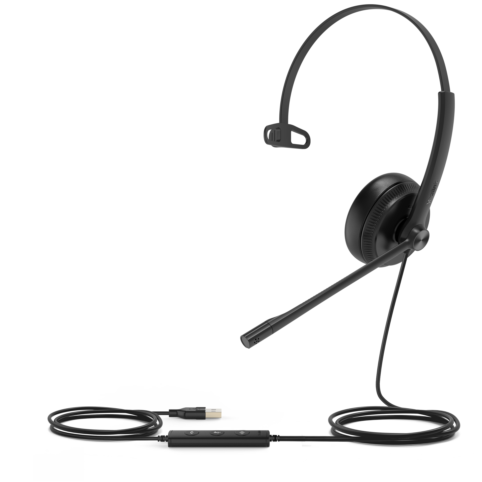 Yealink UH34 Mono UC Office-Headset – On-Ear, Mono, Kabelgebunden, USB-A, ANC, UC-optimiert, Schwarz