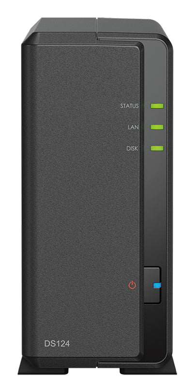 Synology DS124 – 1-Bay Desktop NAS – Realtek RTD1619B, 1 GB RAM, 1GbE, DSM, 6 TB HDD vorinstalliert