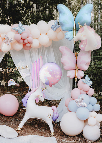 PartyDeco Folienballon Einhorn – mehrfarbig – 35 × 35 cm – Folie – 1 Stk