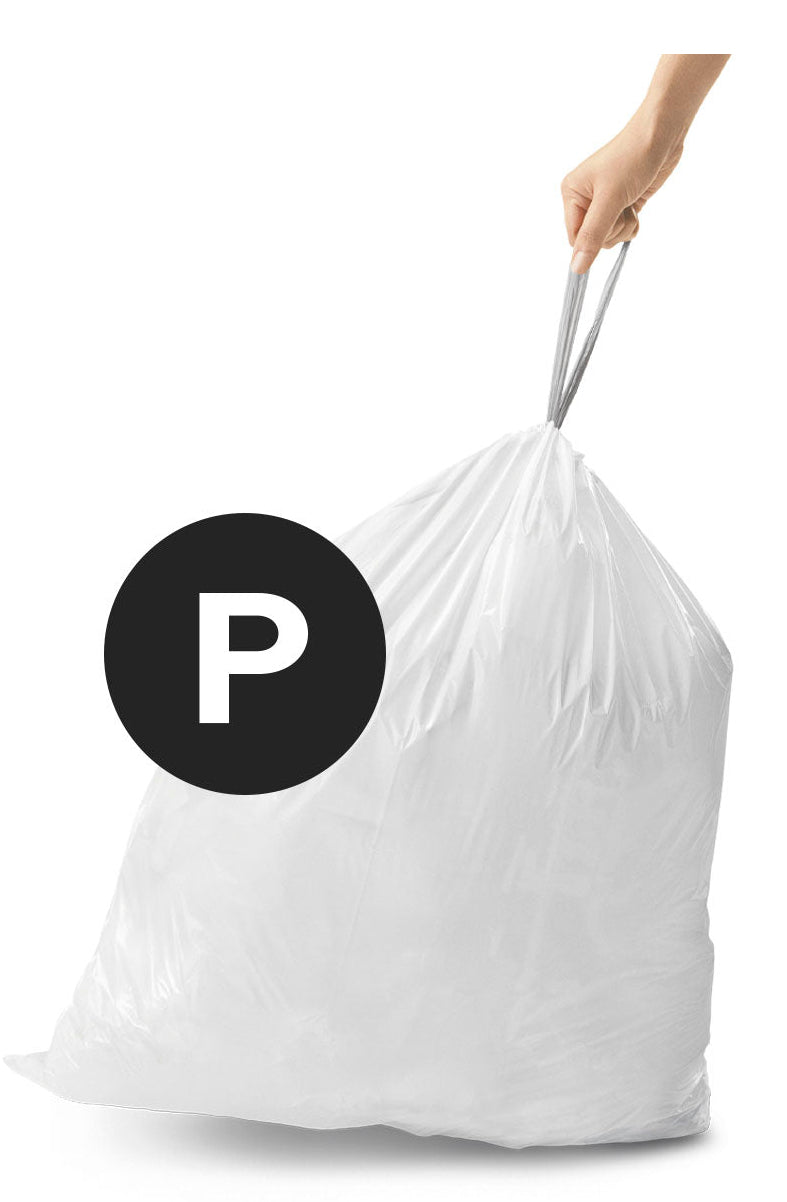 simplehuman Kehrichtsack – 60 l, mit Zugband, PE, weiss, 797 × 599 mm, 100 Stk